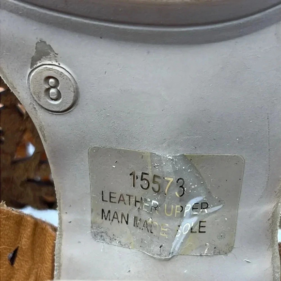 Barbara Barbieri Leather Lazer Cut Block Heel Open Toe Sling Back Sandals 8M Y2K - Picture 5 of 12